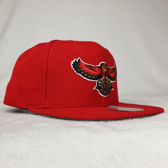 Atlanta Hawks Mitchell & Ness NBA Snapback Hat Cap 3D Logo‎ Red NWT - Picture 3 of 8